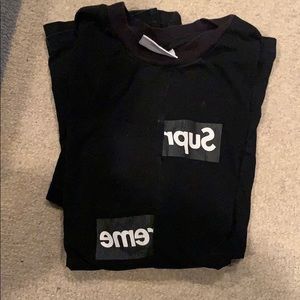 Supreme CDG split box logo black tee